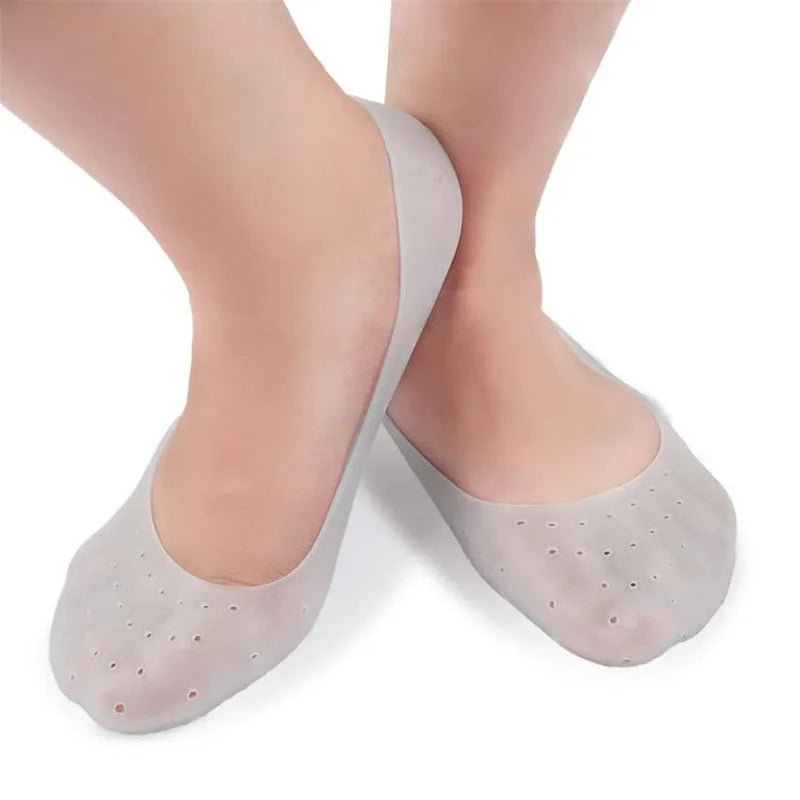 "Revitalize and Soothe Your Feet with Moisturizing Gel Heel Socks - Ultimate Foot Care Solution for Cracked Skin, Pedicure, and Health Monitoring"