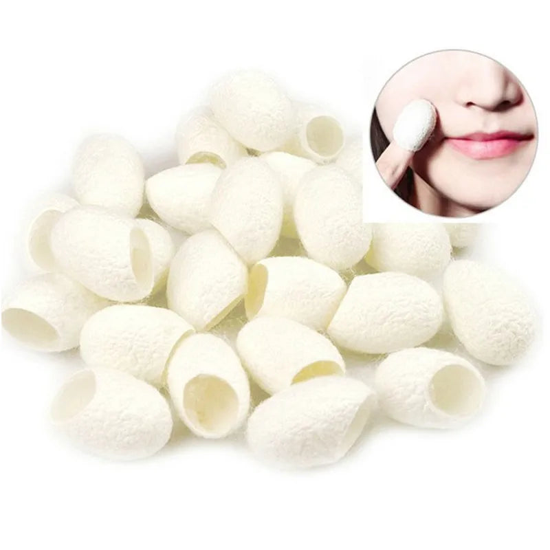 "Silk Glow: 10-Piece Silkworm Ball Set for Pure, Radiant Skin - Gentle Exfoliation, Blackhead Removal, and Whitening - All-Natural Silk Cocoon Facial Treatment"