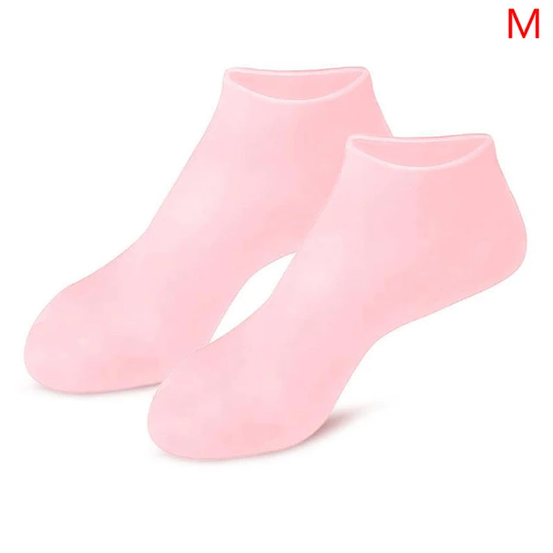"Revitalize and Pamper Your Feet with Our Silicone Moisturizing Gel Heel Socks - Say Goodbye to Cracked Foot Skin and Cracking with This Spa-Like Feet Care Solution!"