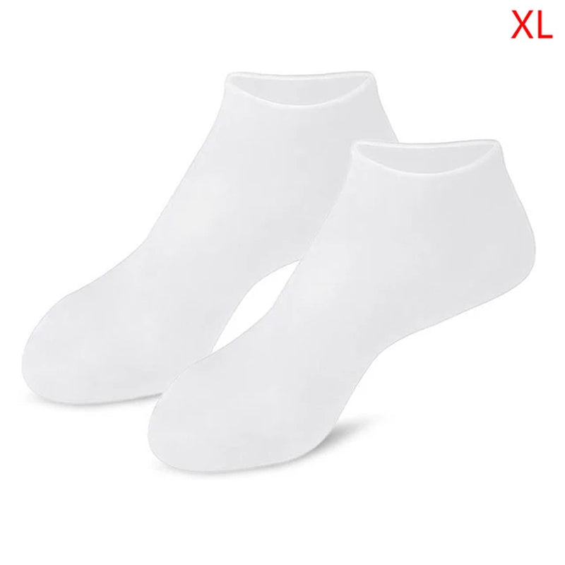 "Revitalize and Pamper Your Feet with Our Silicone Moisturizing Gel Heel Socks - Say Goodbye to Cracked Foot Skin and Cracking with This Spa-Like Feet Care Solution!"